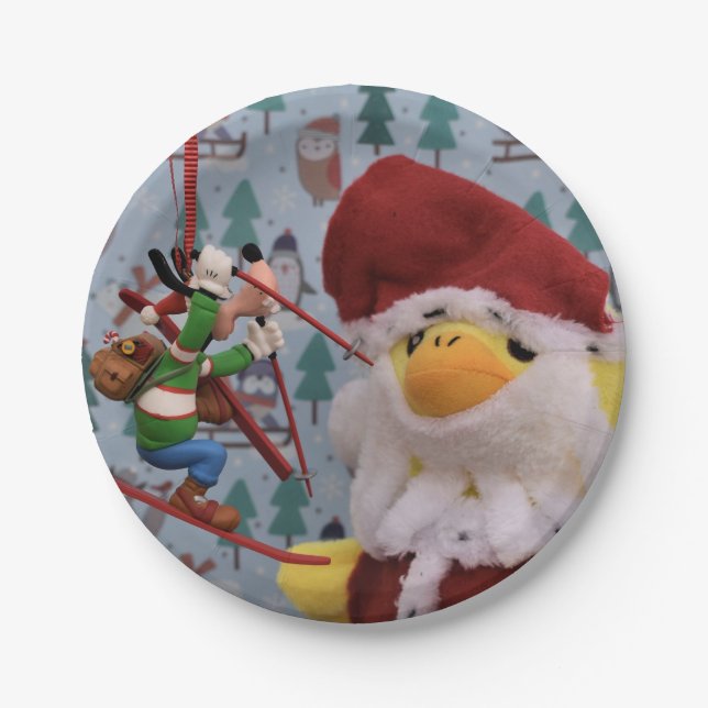 Papai Noel Pato Danny. Pratos de Papel (Frente)
