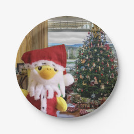 Papai Noel Pato Danny. Pratos de Papel