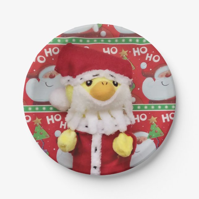 Papai Noel Pato Danny. Pratos de Papel (Frente)