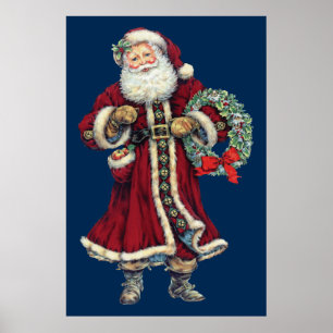 papai noel que está o poster vintage