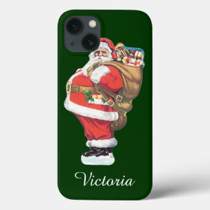 Papai Noel retrô, recorte de Natal vitoriano em pa