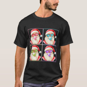 Papai Noel Retro Soprando Chiclete P Arte Camiseta