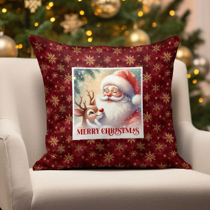 Papai Noel Rudolph Cozy Xmas Almofada Charme Festi