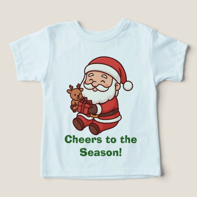 Papai Noel segurando brinquedo de rena (Design frontal)