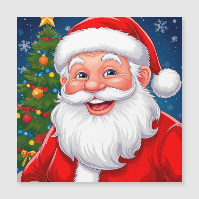 Papai Noel sorridente de Natal com Chapéu Vermelho (Frente)