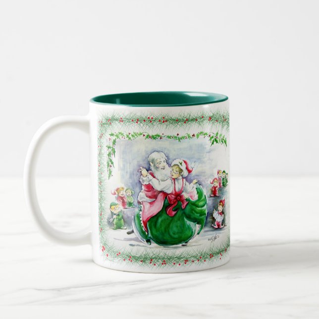 Papai noel & Sra. Waltzing Claus Caneca (Esquerda)