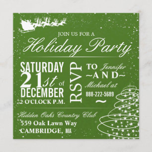 Papai noel & trenó do convite da festa de Natal