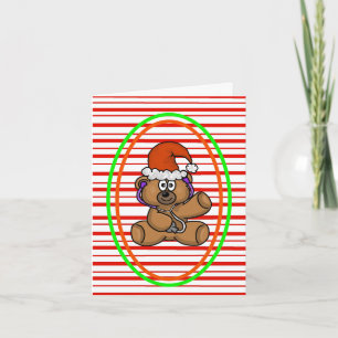 Papai Noel Ursinho com Estetoscópio Cartão de Nata