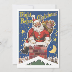 Papai Noel Vintage, Convite para Festa de Natal
