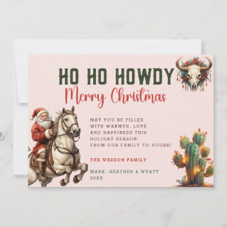 Papai Noel Western Aquarela | cartão de Natal com