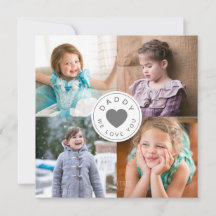 Papai Nós Te Amamos Coração Colagem de 4 Fotos