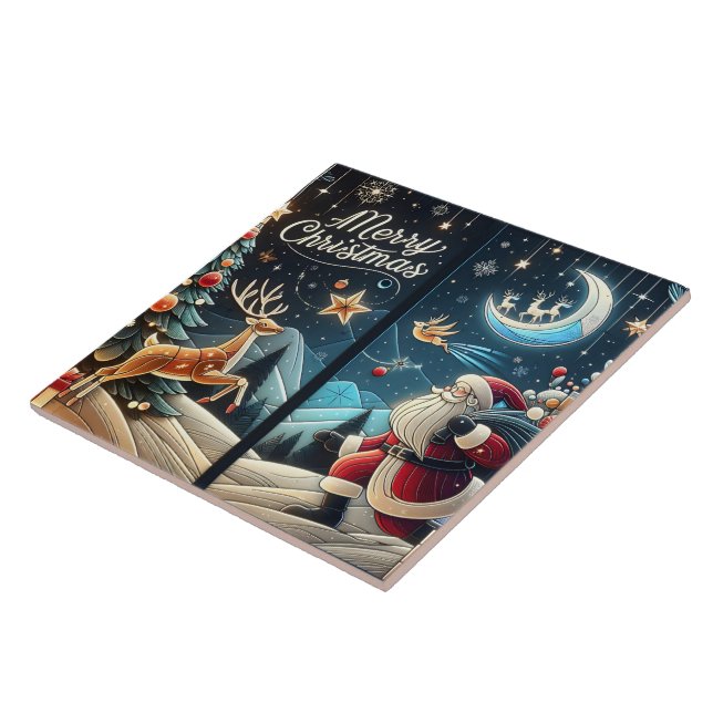 Papais noeis alegres na véspera de Natal de neve (Lateral)