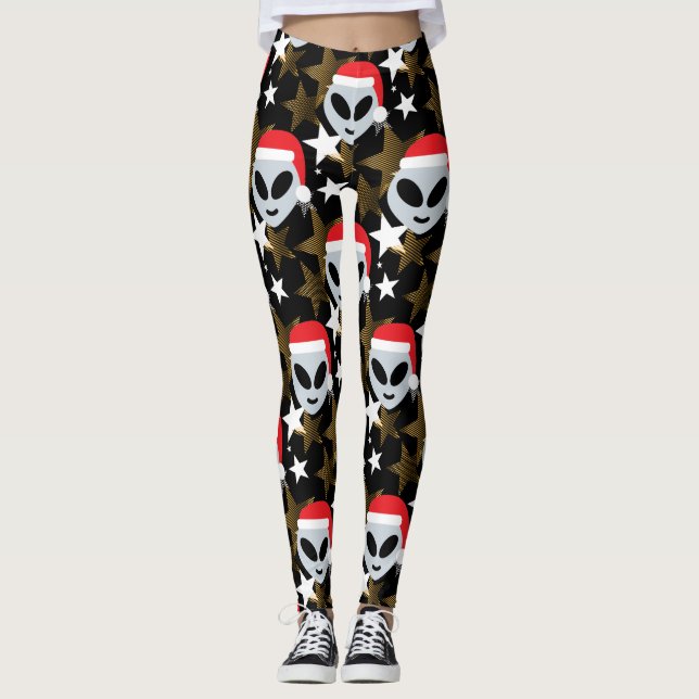 papais noeis alienígenas leggings emoji (Frente)