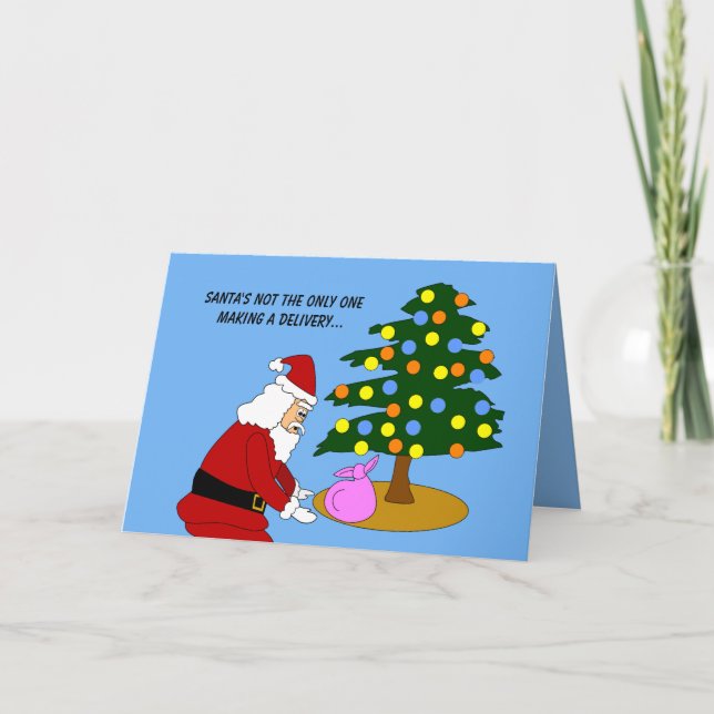 Papais noeis Anúncio de gravidez no feriado Natal (Frente)