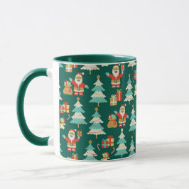 Papais noeis aqui caneca de comemoração de Natal