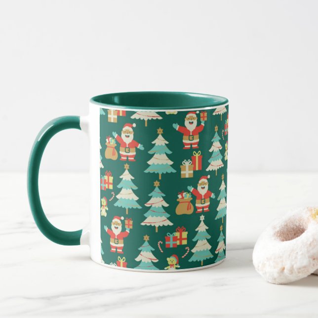 Papais noeis aqui caneca de comemoração de Natal (Com Donut)