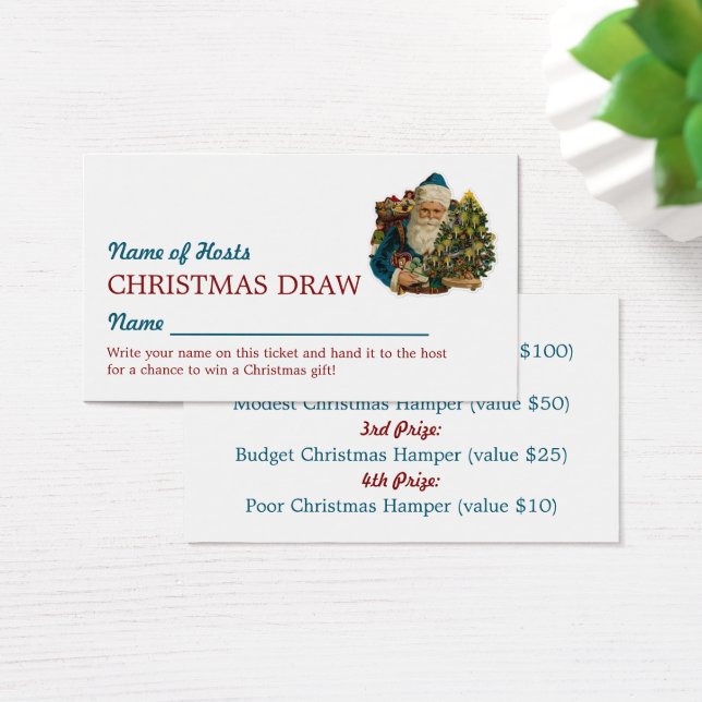 Papais noeis Azuis, Bilhetes de Raffle da Festa de (Mesa)