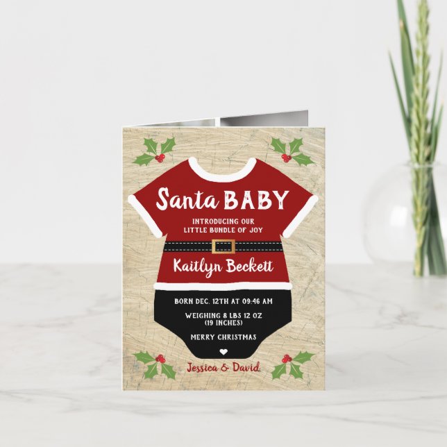 Papais noeis Baby| 6 Anúncio de nascimento de Nata (Frente)