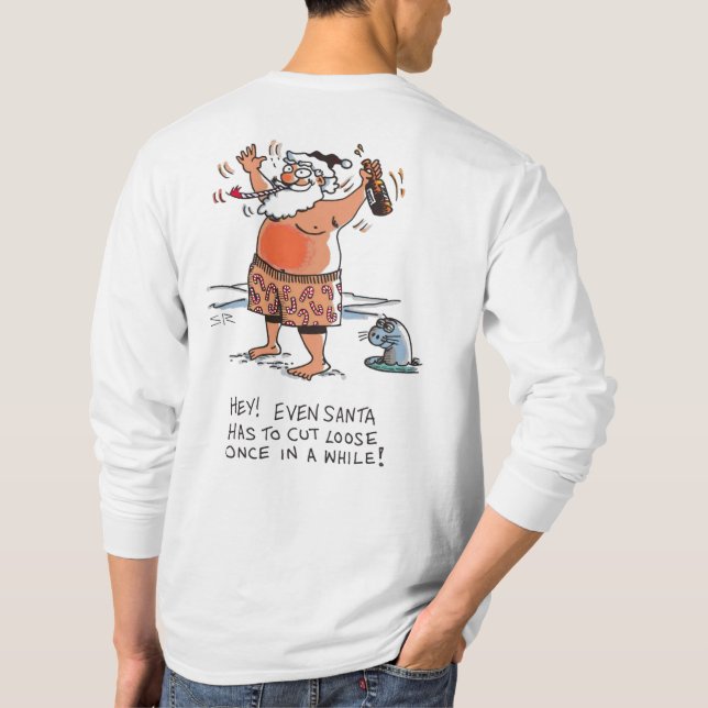 Papais noeis bebados camisa branca comprida (Verso)