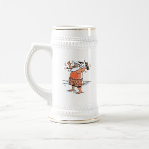 Papais noeis bebados caneca de cerveja dourado