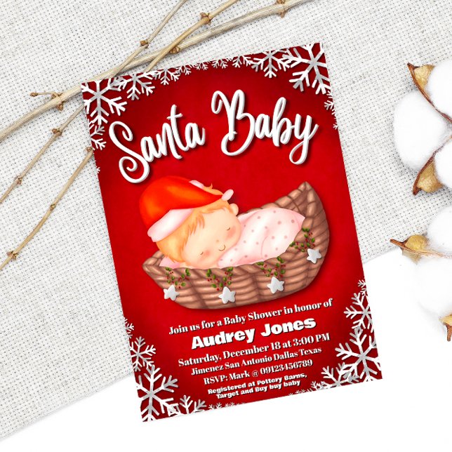 Papais noeis Bebê - Convite para Chás de fraldas (Criador carregado)