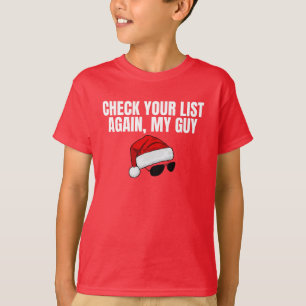 Papais noeis Belo Lista Crianças Engraçadas Camisa