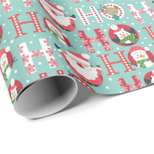 Papais noeis bonitos Penguin Papel de embrulho par