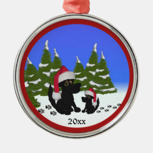 Papais noeis Cães de Natal Ornamentos Pessoais