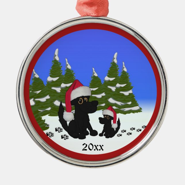 Papais noeis Cães de Natal Ornamentos Pessoais (Frente)