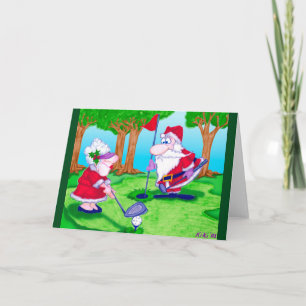 Papais noeis Cartão de Saudação de Natal de Golf
