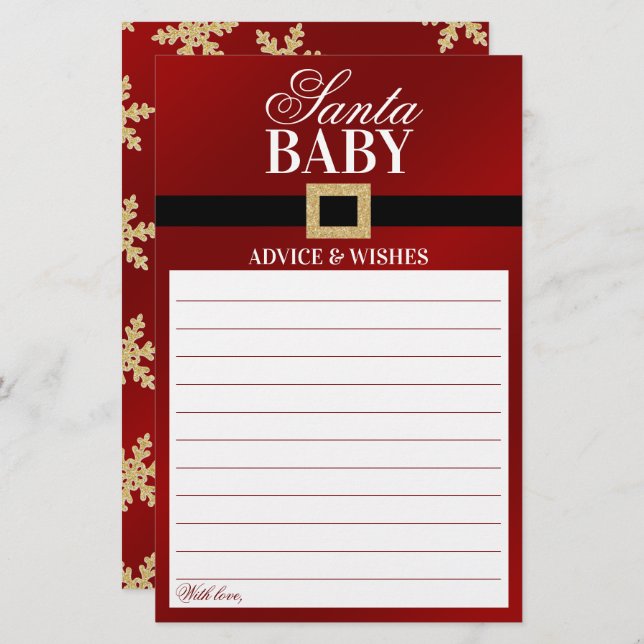 Papais noeis | Chás de fraldas de Natal — Conselho (Frente/Verso)