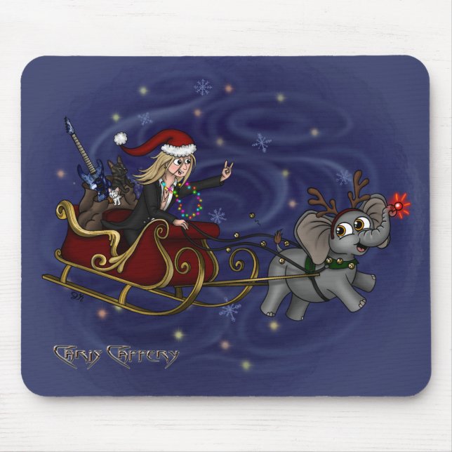 Papais noeis Chris & Wilbur Sleigh Ride Mouse Pad (Frente)