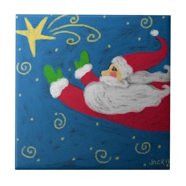 Papais noeis com Azulejo de arte em estrela (Frente)