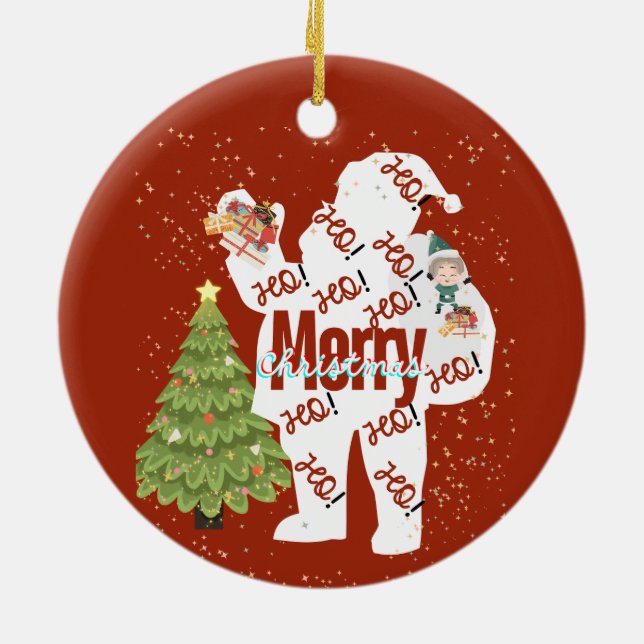 Papais noeis com Enfeites de natal de presentes (Traseira)