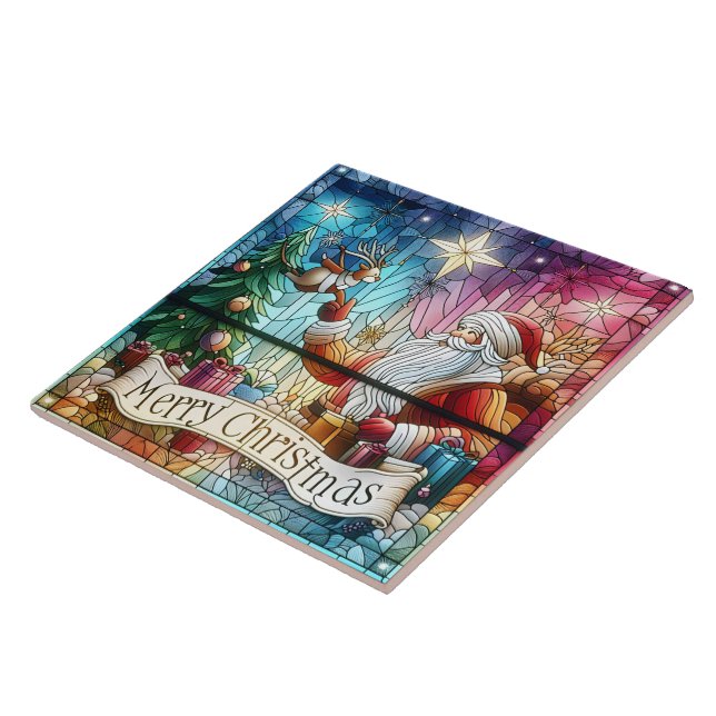 Papais noeis com presentes e renas (Lateral)