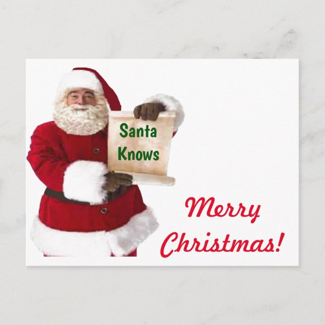 Papais noeis conhecem o cartão postal de Natal (Frente)