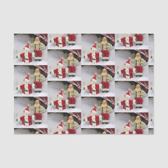 Papais noeis constroem um Papel Tecido Snowman (Frente )