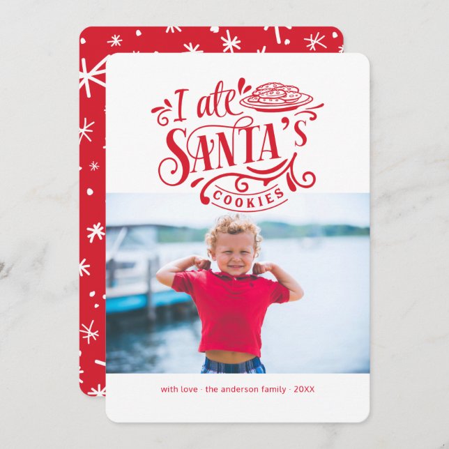 Papais noeis Cookies Férias Natal Cartão com fotos (Frente/Verso)