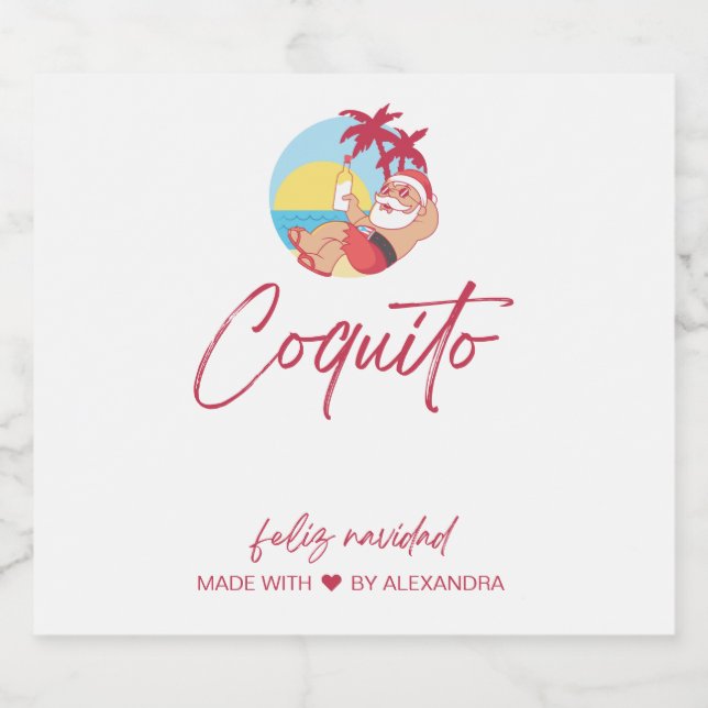 Papais noeis Coquito Engraçados Conjunto de Etique (Rótulo Único)