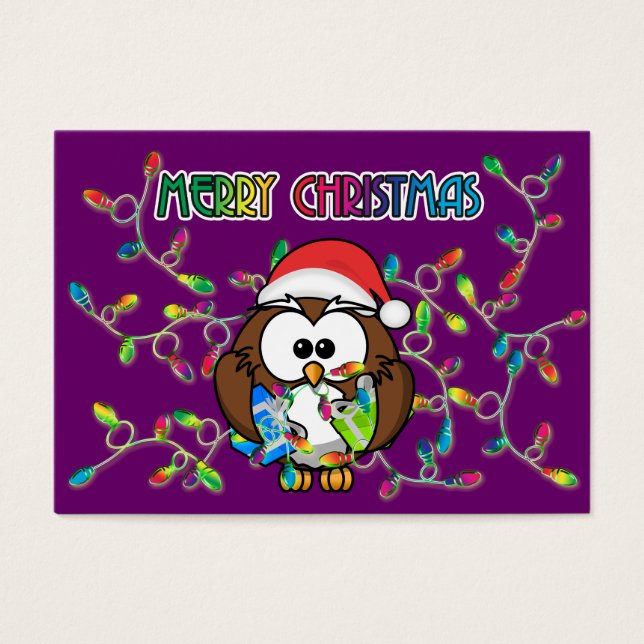 Papais noeis coruja e luzes de Natal (Frente)