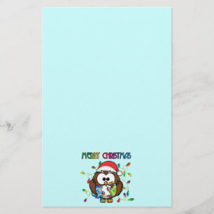 Papais noeis coruja e luzes de Natal