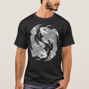 Papais noeis Cruz t camisa Yin Yang Koi Fish t shi