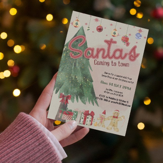 papais noeis de aquarela retro convite para festa  (Criador carregado)