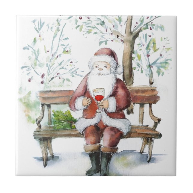 Papais noeis de aquarelas com uma ponta de xerez (Frente)