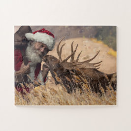 Papais noeis de beijos e Quebra-cabeça de alce