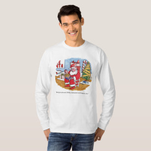 Papais noeis de camiseta branca de manga comprida