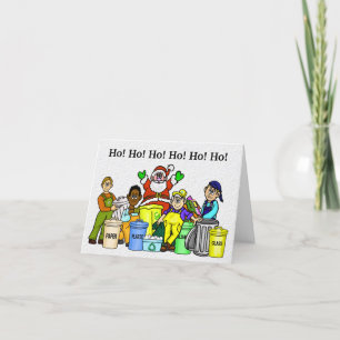 Papais noeis de Cartão de Natal e Lixo do reciclag