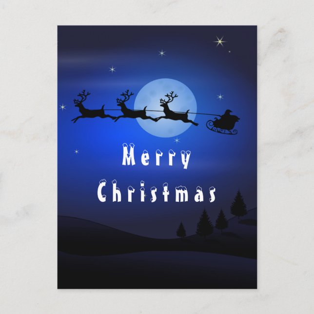Papais noeis de cartão de Natal Reindeer Moon Chei (Frente)