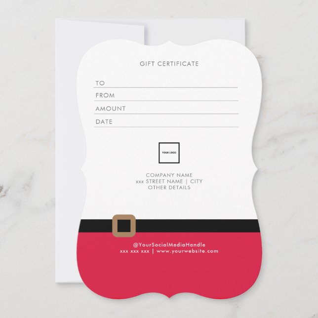 Papais noeis de Certificado de Presente de Feriado (Frente)