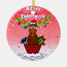 papais noeis de "Christmoose Feliz" Enfeites de na